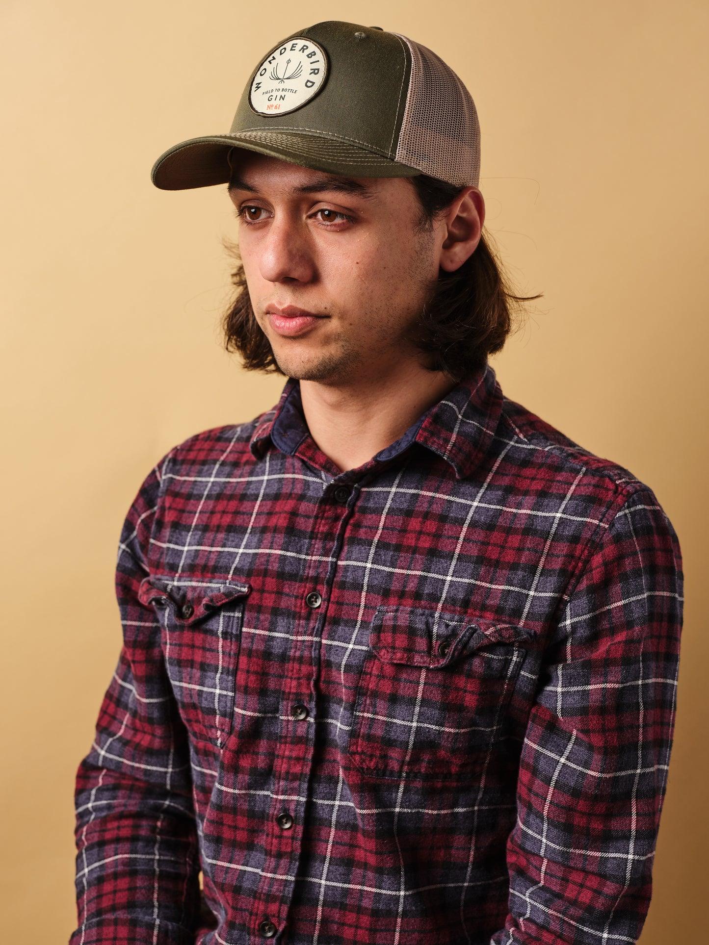Gin No. 61 & Wonderbird Logo Patch Hat (Green/Tan)