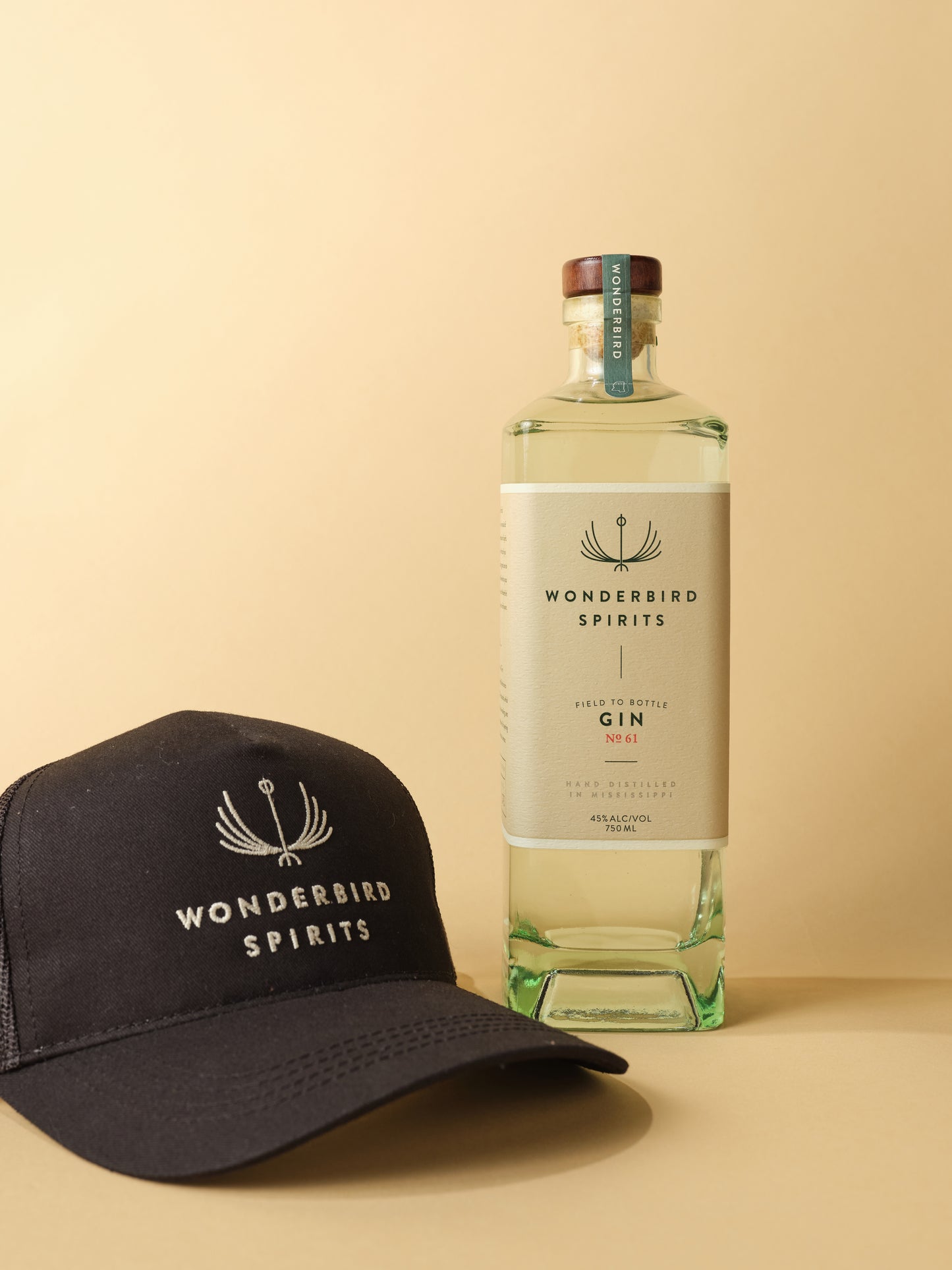 Gin No. 61 & Wonderbird Logo Trucker Hat (Black)