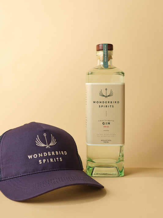 Gin No. 61 & Wonderbird Logo Trucker Hat (Navy)